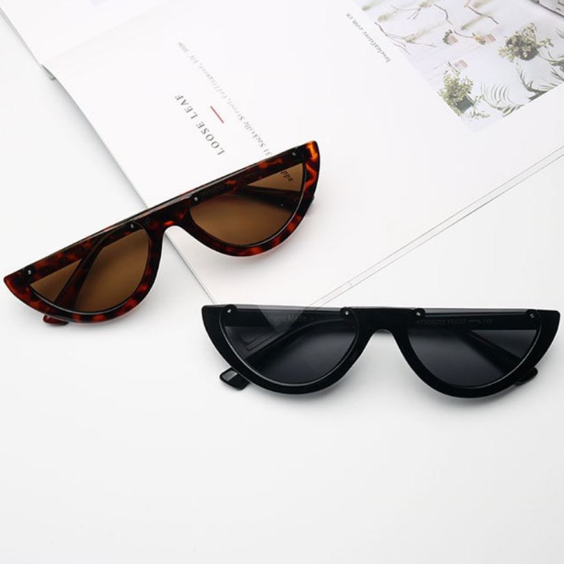 MM - Kacamata Hitam Wanita Pria Kacamata Oval Kode 8066 Half Frame Sunglasses-7