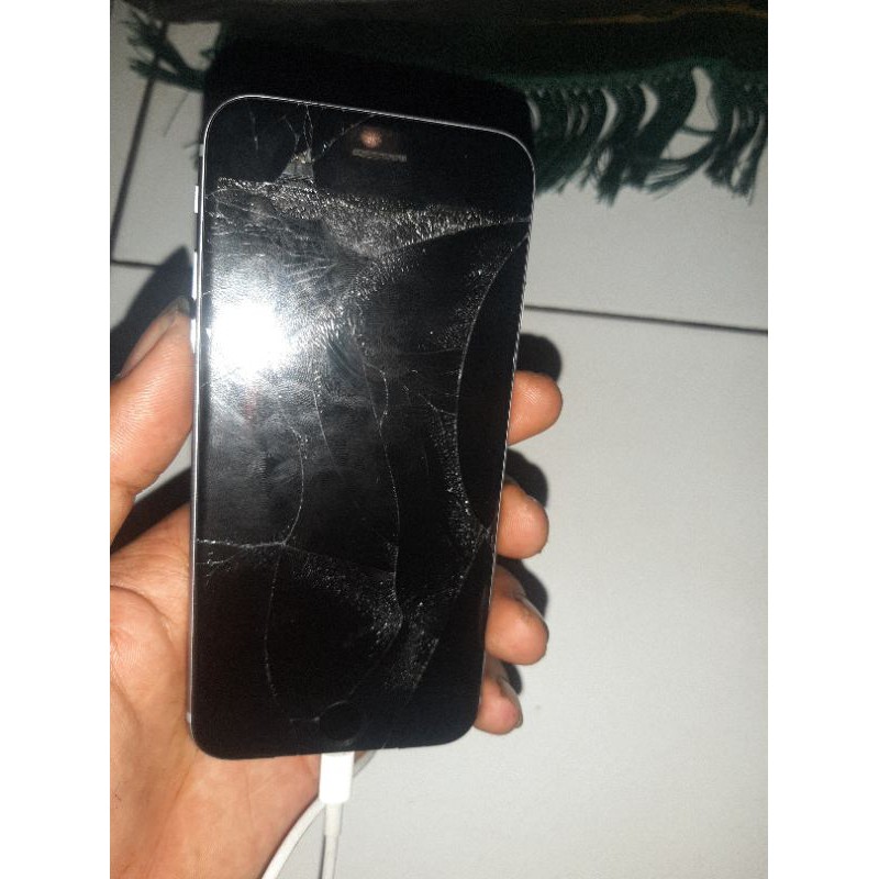 iphone 6 16gb minus stuck logo batre fmi off lcd retak parah