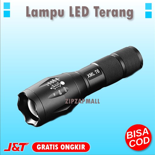 Senter Led Super Terang Jarak Jauh Lampu Senter LED -  Senter LED Cree XM-L Murah Original