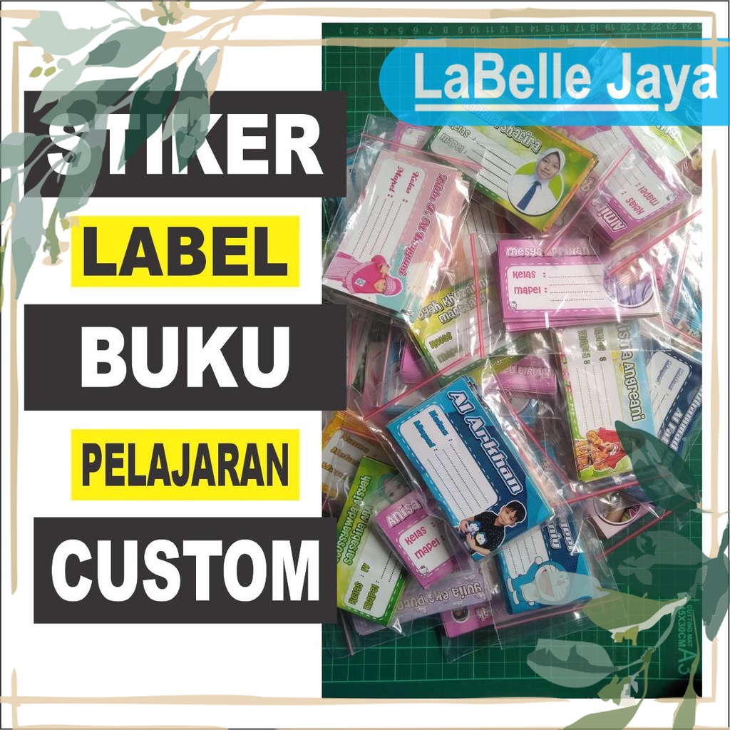 

Cetak Stiker Label Buku Pelajaran Custom Free Desain isi 40 pcs - Labelle Jaya