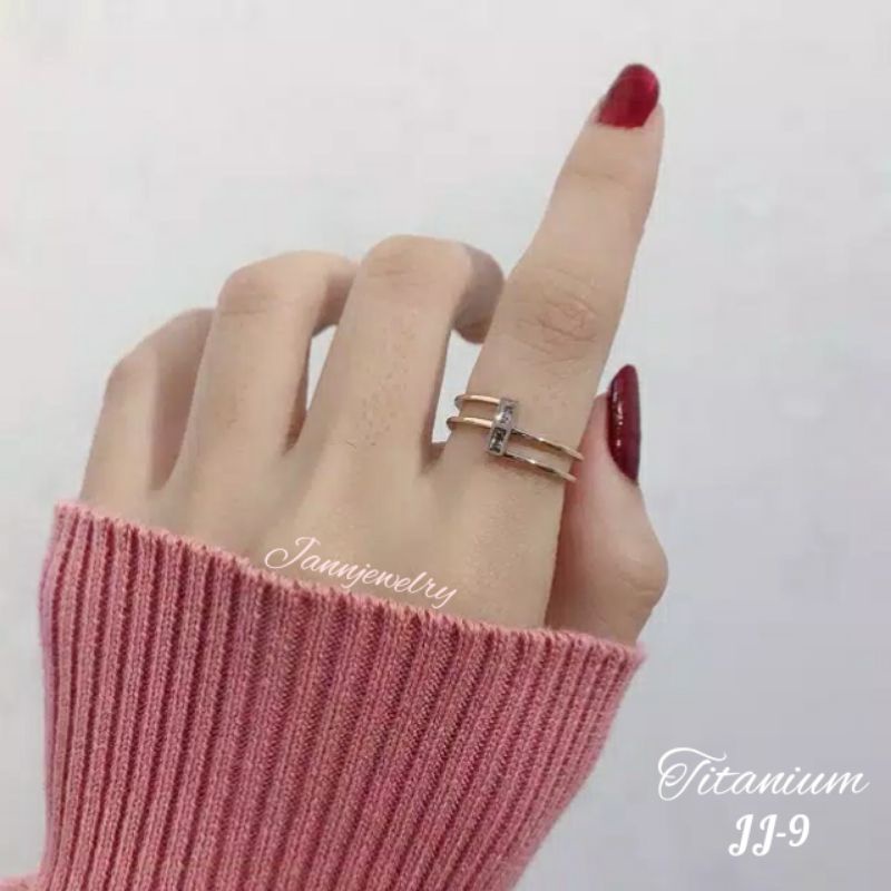 Cincin titanium asli new anti karat ☆JJ-9☆