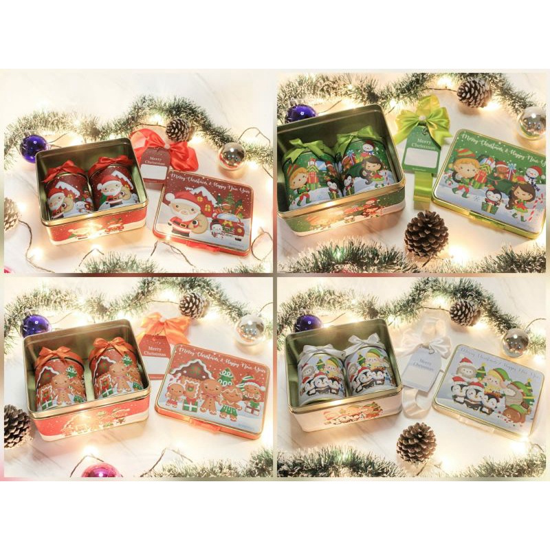 KALENG HAMPERS BOX KOTAK NATAL CHRISTMAS SOUVENIR TIN TOPLES XMAS CUSTOM HAMPER COOKIES KUE KERING