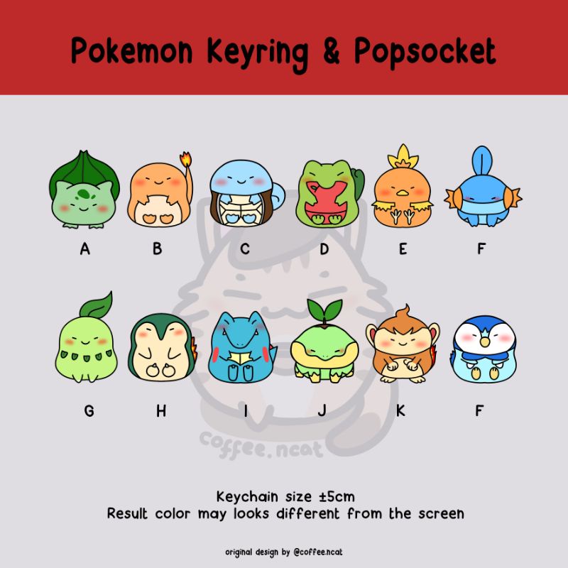 

Gantungan Kunci / Keychain & Popsocket Pokemon
