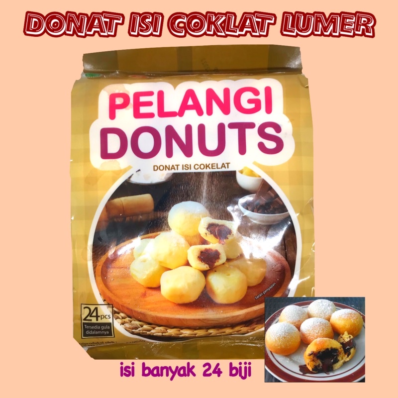 

Donat isi coklat lumer Pelangi isi 24