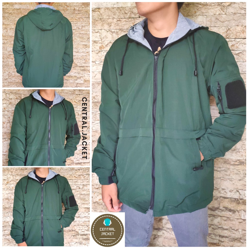 JAKET SEMI PARKA PRIA WINDPROOF - JAKET PRIA VELCRO - CENTRAL JACKET