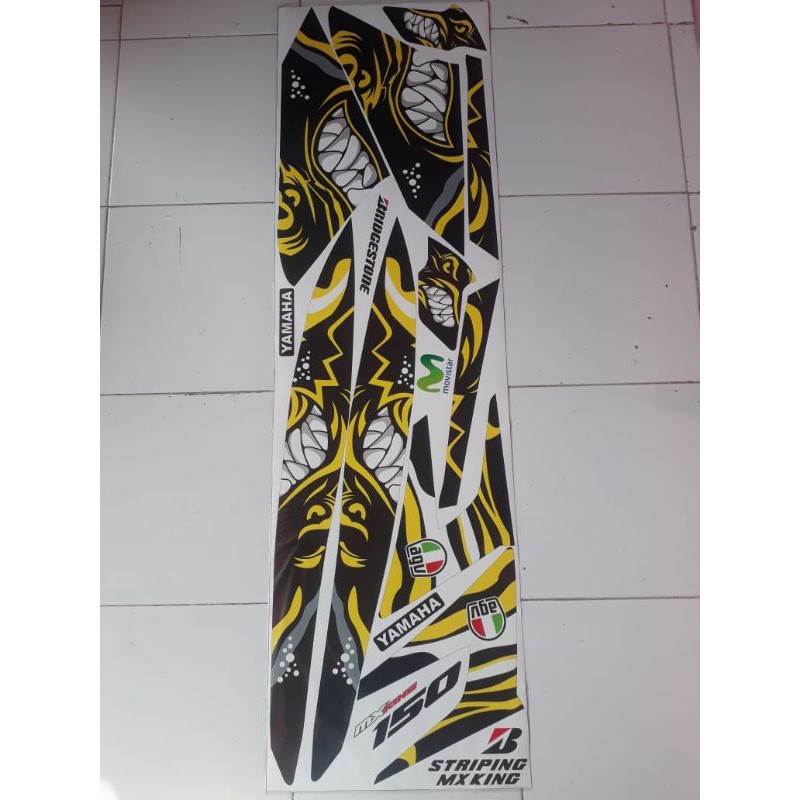 Striping sticker variasi yamaha mx king 150 shark kuning