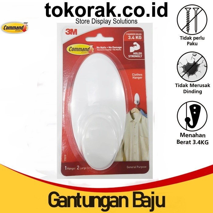 3M COMMAND GANTUNGAN BAJU JAS 17019-ES - CLOTHES HANGER