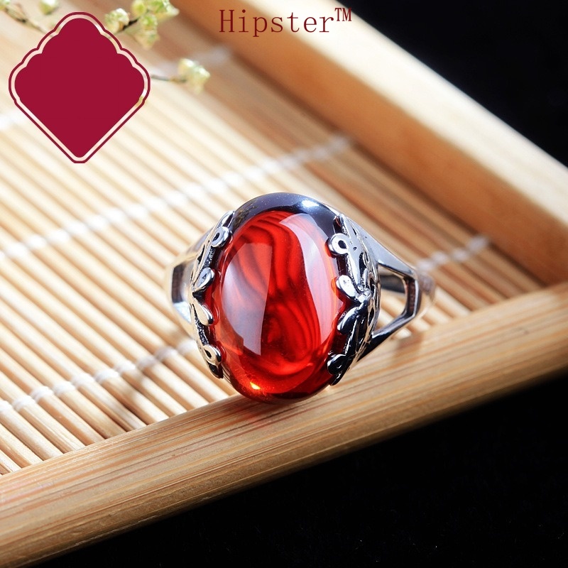 Hot Sale Exaggerated Personalized Luxury Inlaid Ruby Open Ring