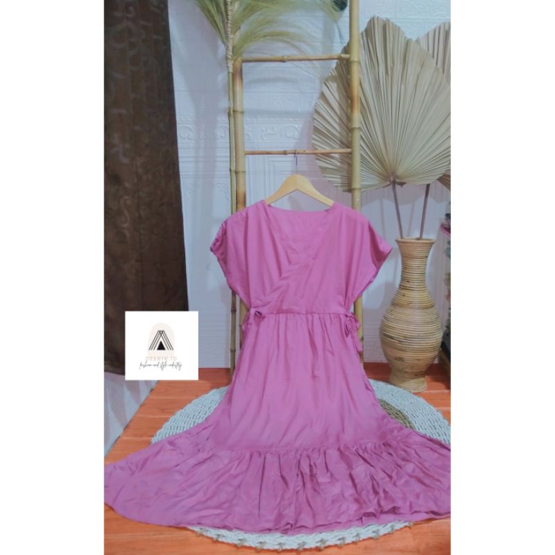 Daster Kimono Pendek || Daster Kimono Ruffle || Daster Kimono Polos || Dress Kimono || Daster ||-Mauve