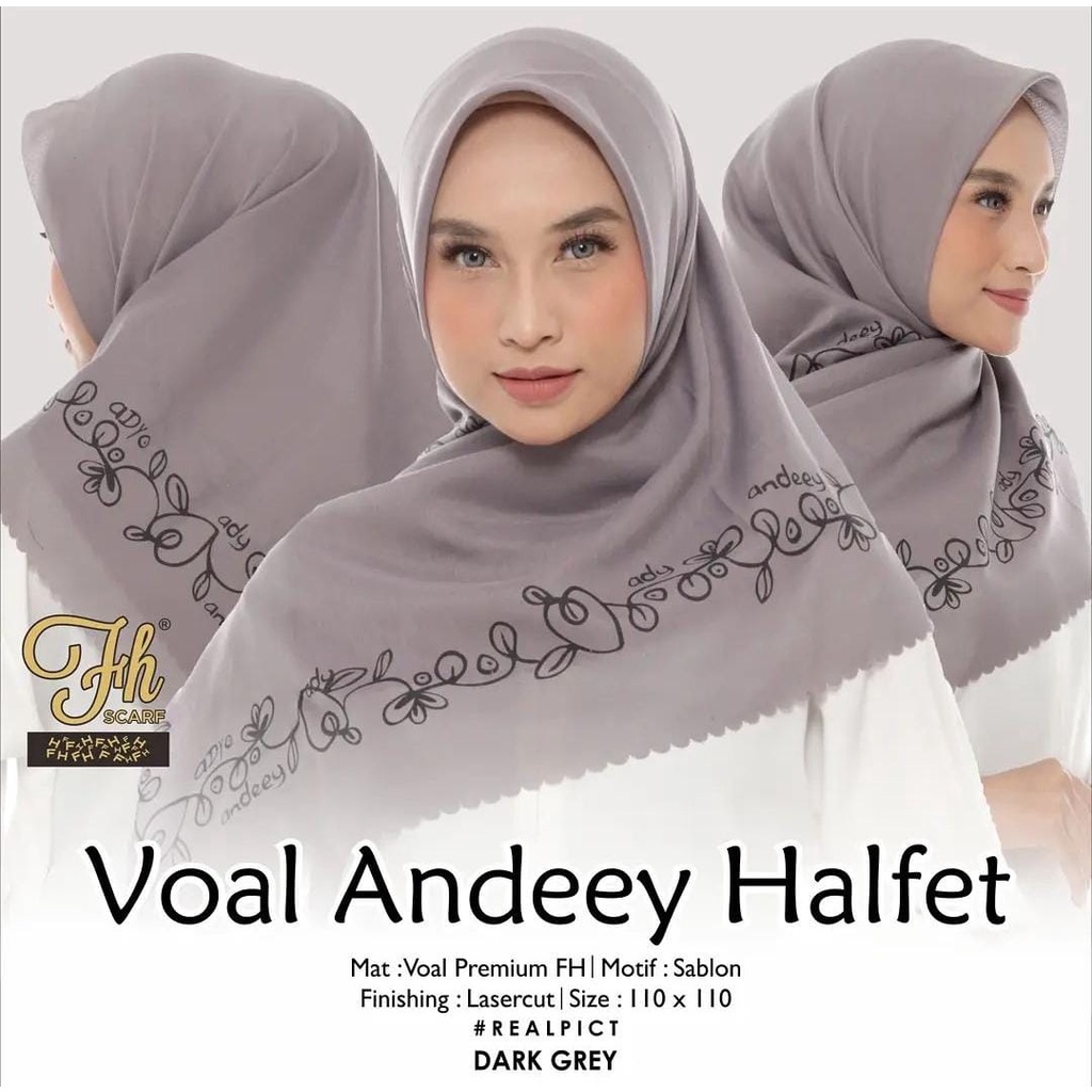 Hijab  segi empat 2022 MyLoVe Hijab Polos HIJAB SEGI EMPAT DeeNaY Andeey Motif HALFET 02 Latin