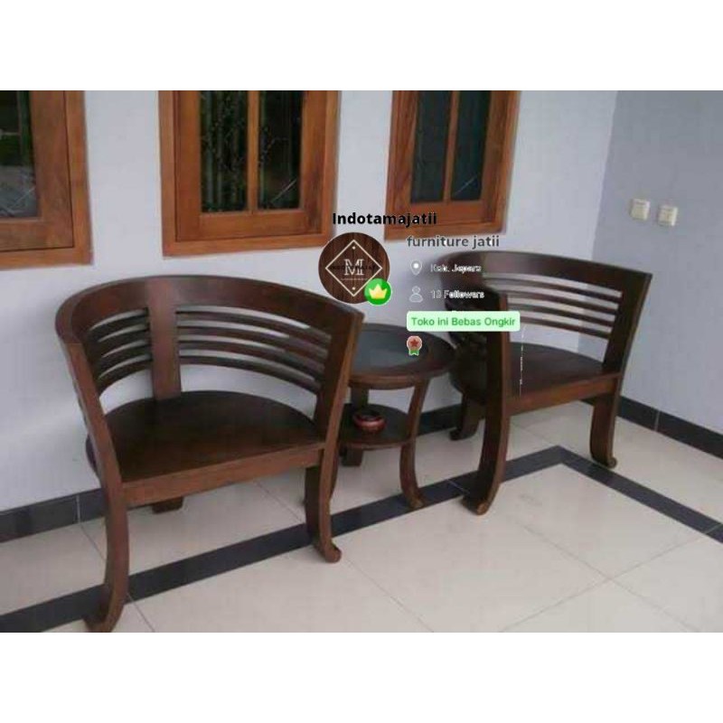 set kursi teras mangkok + dudukan busa