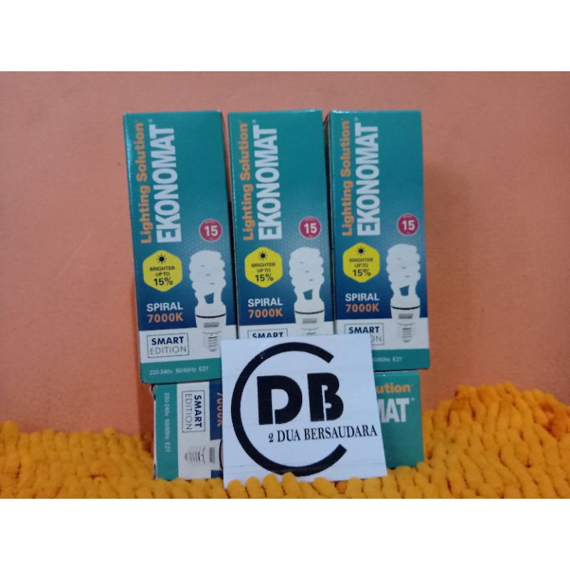 Lampu Spiral Ekonomat 15 Watt - Lampu Ekonomat Spiral 15watt 7000k putih