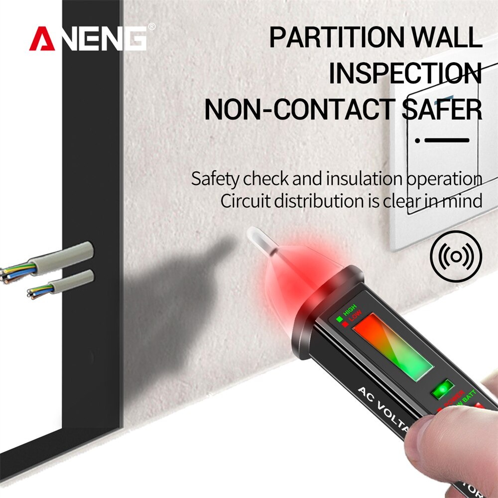 ANENG Tester Pen Non Contact AC Voltage Alert Detector 12 - 1000 V - VC1015 - Black