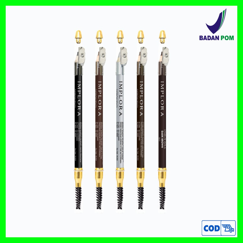 IMPLORA Eyebrow / Soft Brow Pencil Waterproof Pensil Alis Sikat Original BPOM