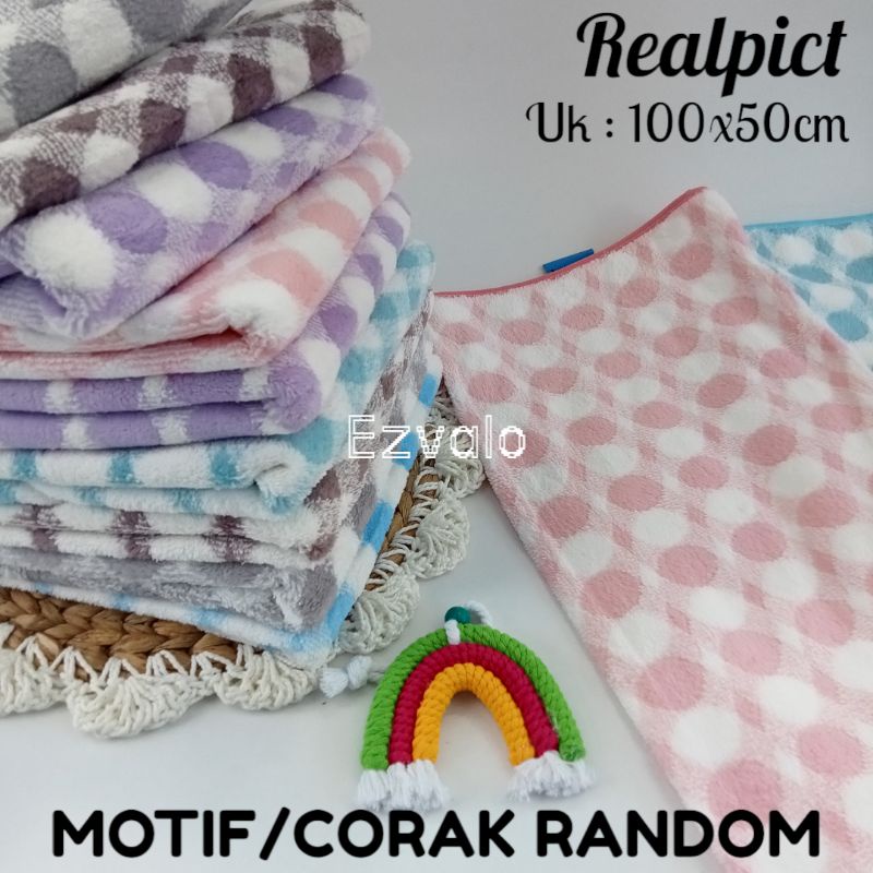 HB02- Handuk bayi microfiber Halus ukuran 100x50 cm RANDOM