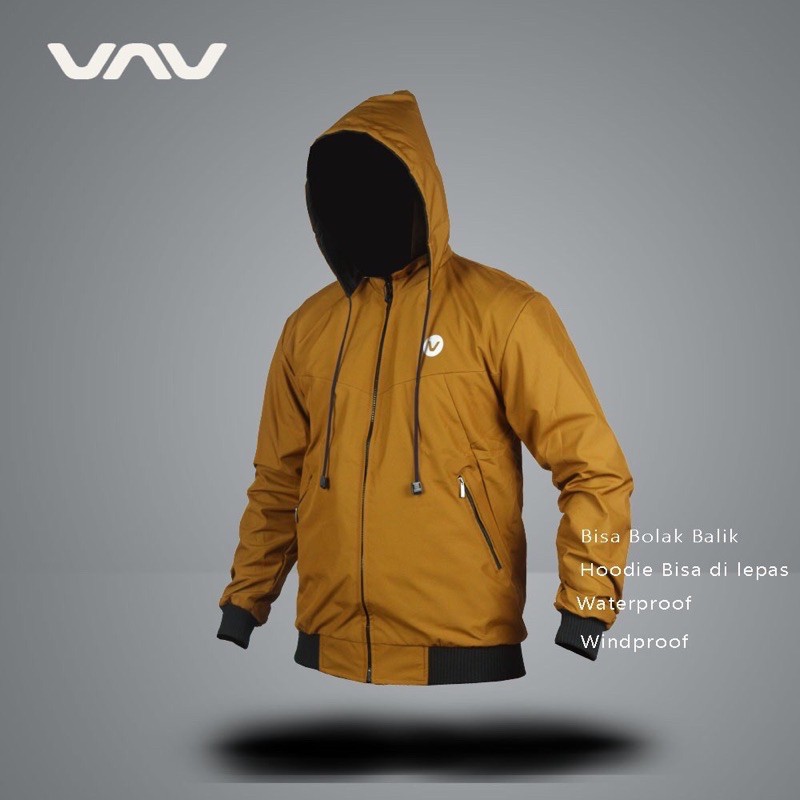 Jaket Bolak Balik Pria dan Wanita Sporty Outer Wear Running Waterproof Windproof Premium