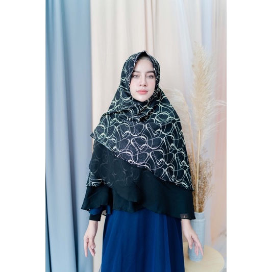 Koyu Hijab Instan Khimar Alshiela Black