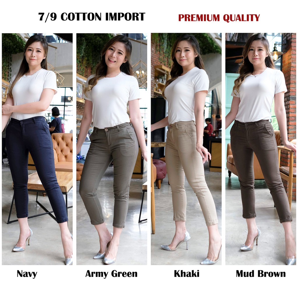 7PER9 COTTON PREMIUM CELANA  WANITA  Panjang Import BANYAK  