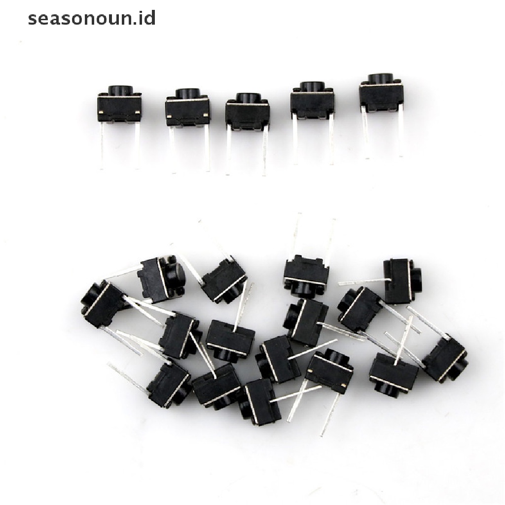 20pcs Tombol Tekan Momentary Tactile Tactile 2 Pin Switch DIP 6x6 x 5mm