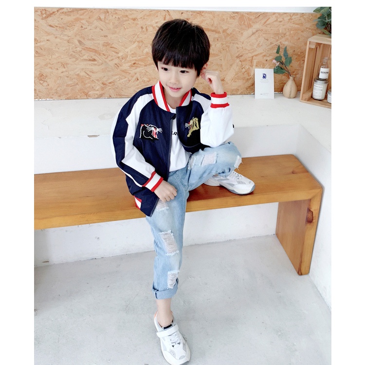 Celana jeans anak motif ripped jeans / sobek