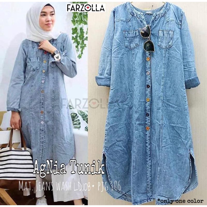 Tunik Wanita Kekinian Agnia Series Jeans