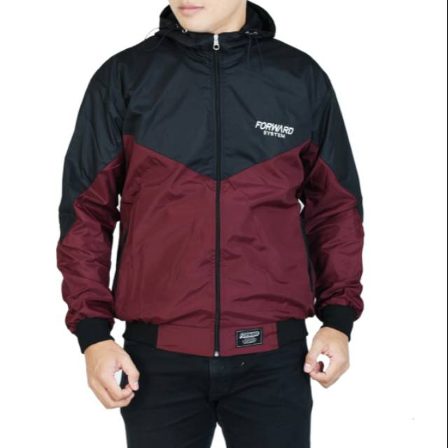 Jaket parasut winbreaker pria original forward