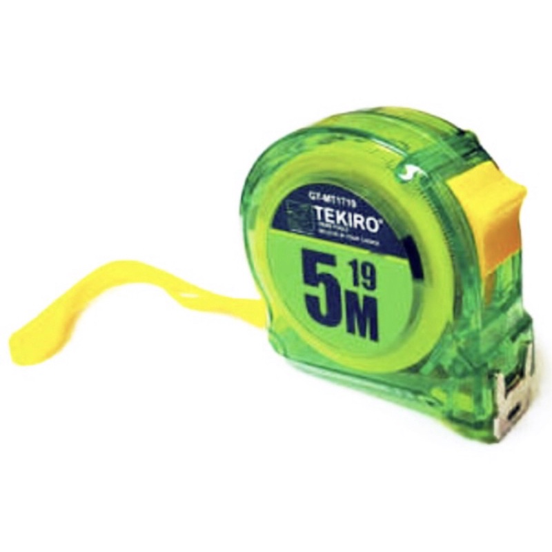 Meteran Rol TEKIRO 5 m Transparan Hijau ABS Meteran TEKIRO 5m Measurement Tape Transparent GT-MT1719