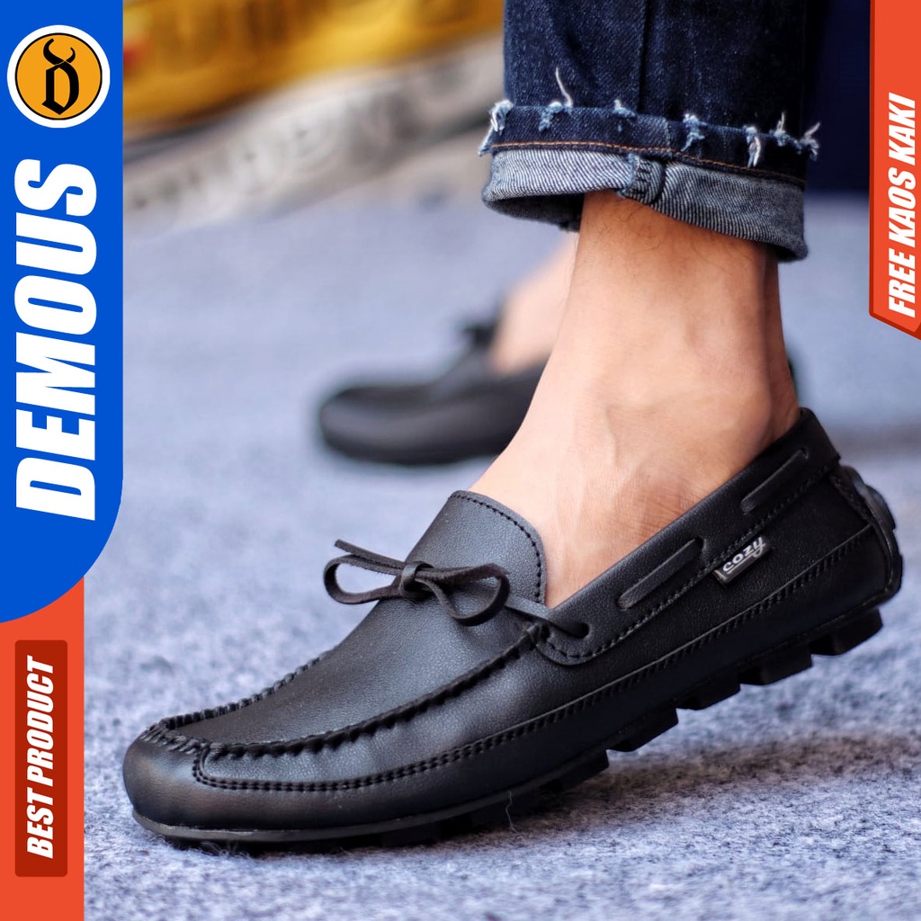 DEMOUS HOUSTON Sepatu Casual Slip On Kulit Pu Kasual Santai