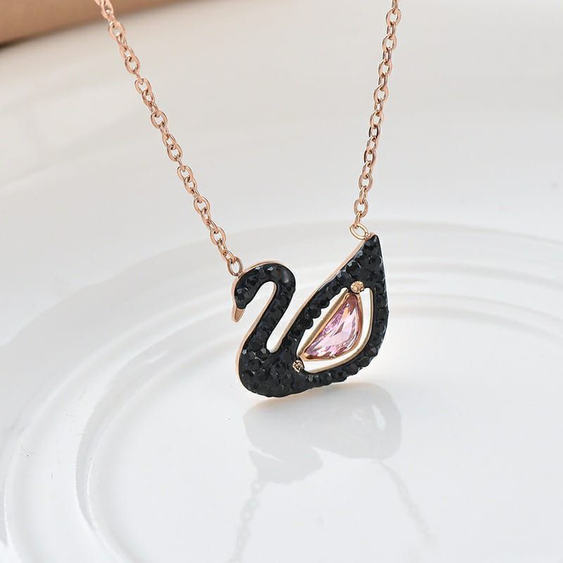 GG Kalung Liontin Mix Swan Titanium Rose Gold