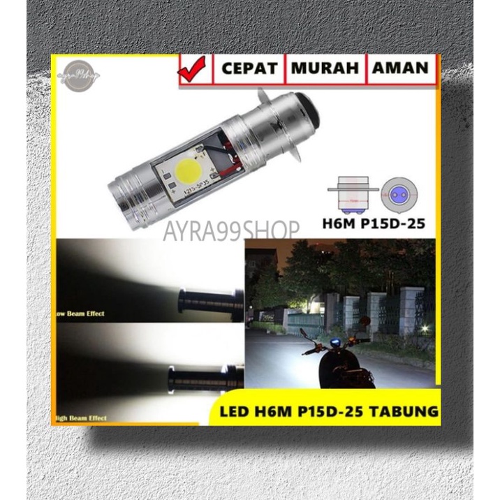 LED Lampu Utama Headlamp Motor H6 P15D 6 Watt