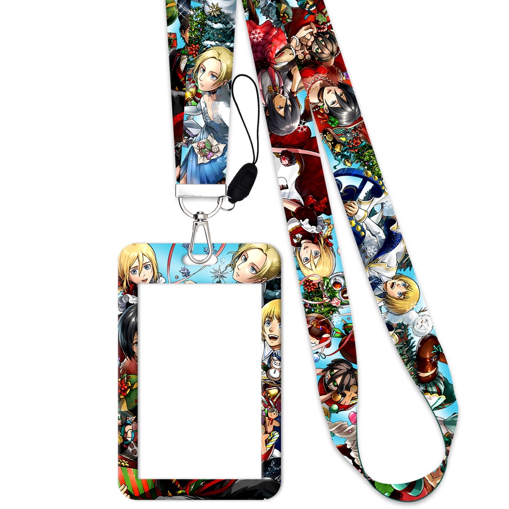 Gantungan Kunci Tali lanyard Motif attack on giant Untuk Handphone