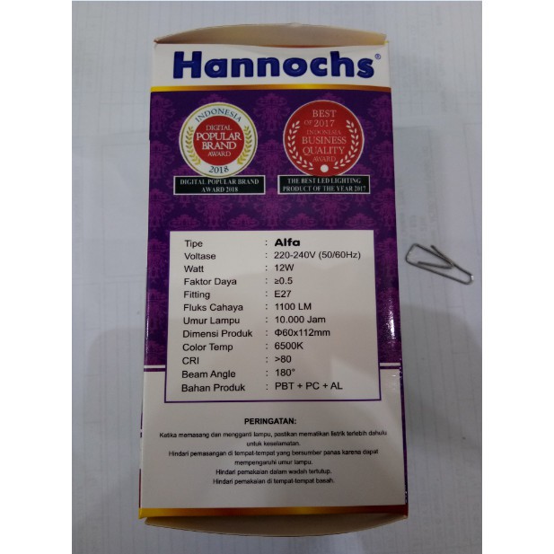 Hannochs Alfa 12W CDL Lampu LED HANNOCHS ALFA 12 Watt Putih