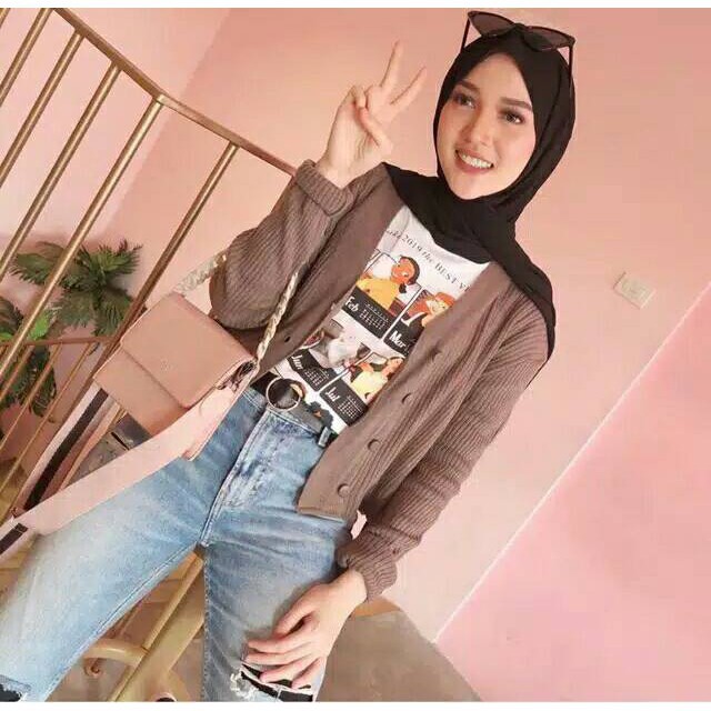 COD KNIT BASIC STRADIVARIUSE | BELLA RAJUT | WILLY CARDIGAN | SWEATER KARDIGAN RAJUT | OUTER WANITA