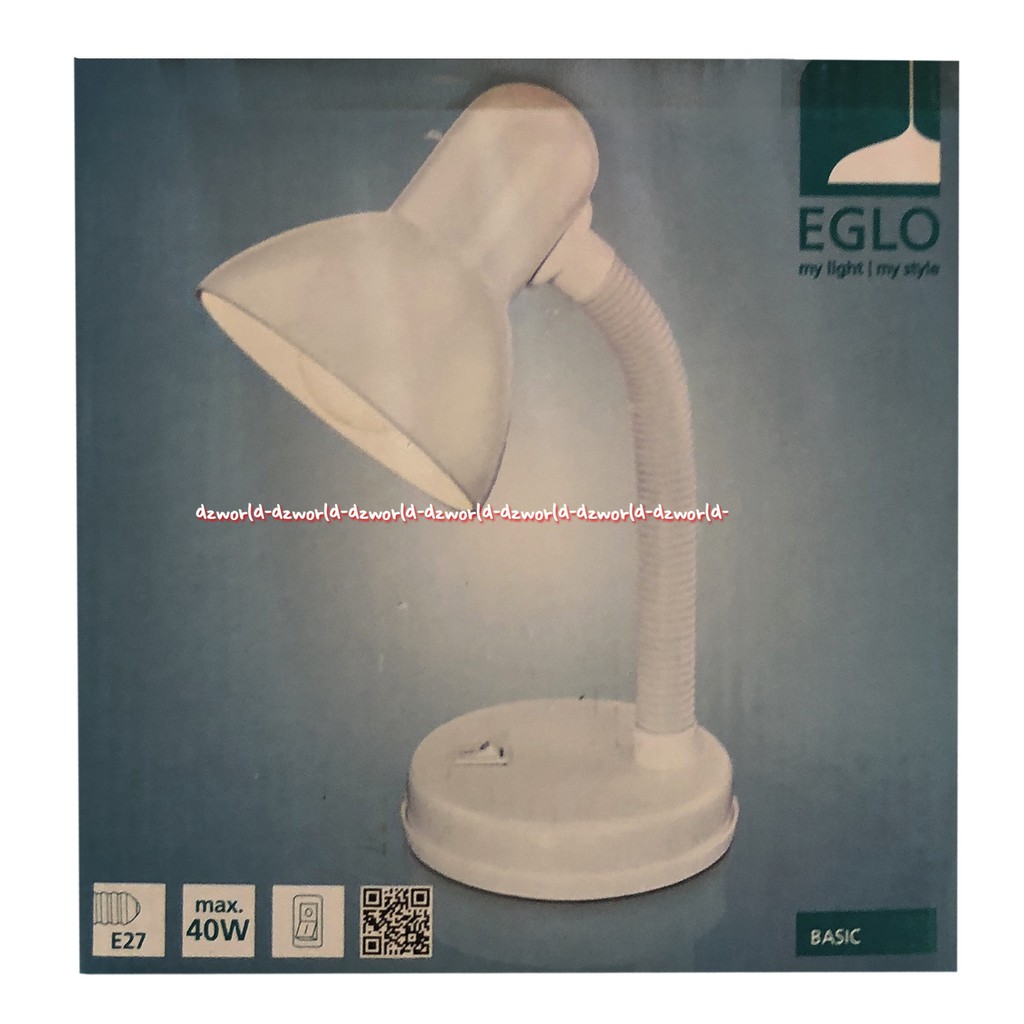 Eglo E27 Desk Lamp Lampu Belajar Kecil 40watt 35cm Putih