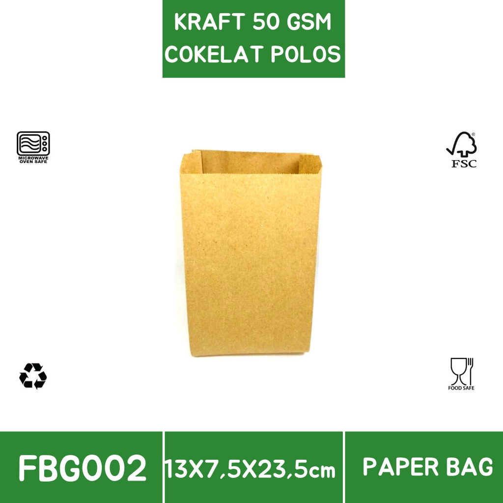 Paper Bag Kertas Fried Chicken 13x7.5x23 (Isi 50 Pcs-FBG2B)