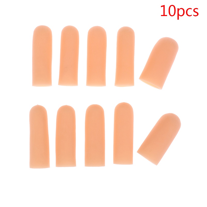 （✔✔❤10pcs / set Pelindung Jari Tangan Bahan Silikon Gel Untuk Pereda Nyeri