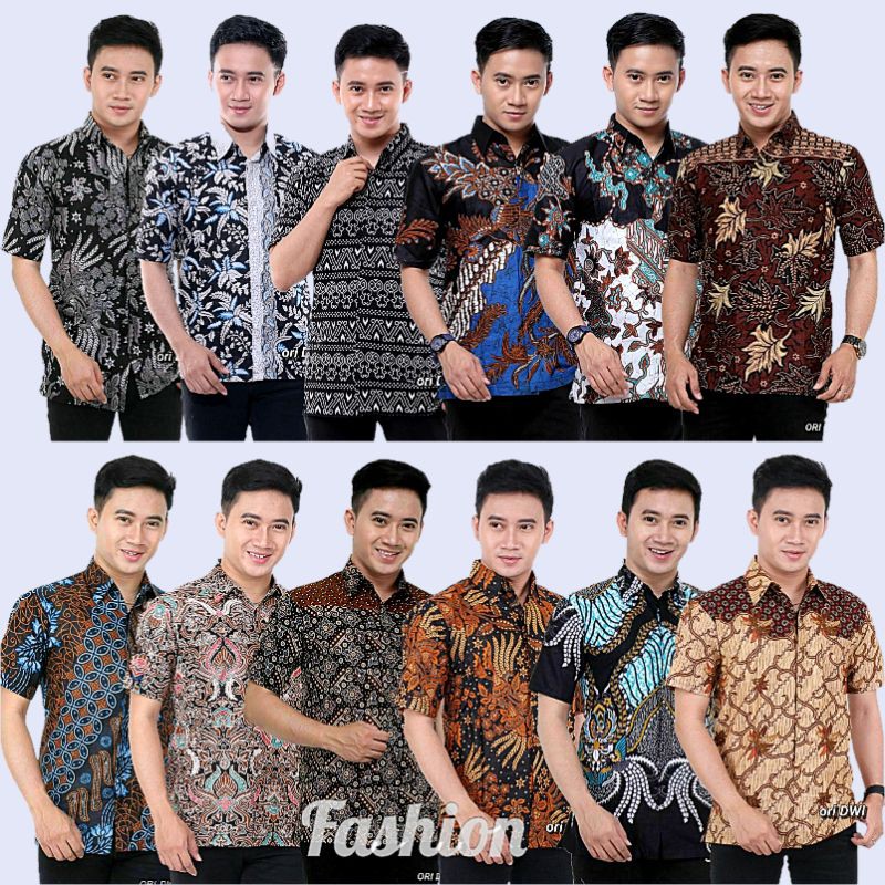 Risna Batik HRB026 Kenongo Hem Kemeja Batik Pria Lengan Pendek Katun Primis Premium Halus M L XL XXL