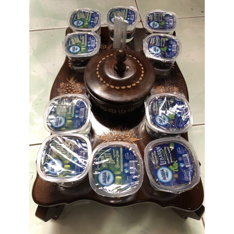 Tempat minum dan toples jati ukir jepara