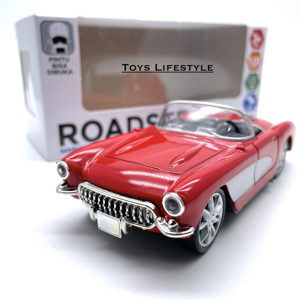 Mainan Mobil Diecast Classic &amp; Sport Spryz Roadster Skala 1:32 (Lampu Menyala)