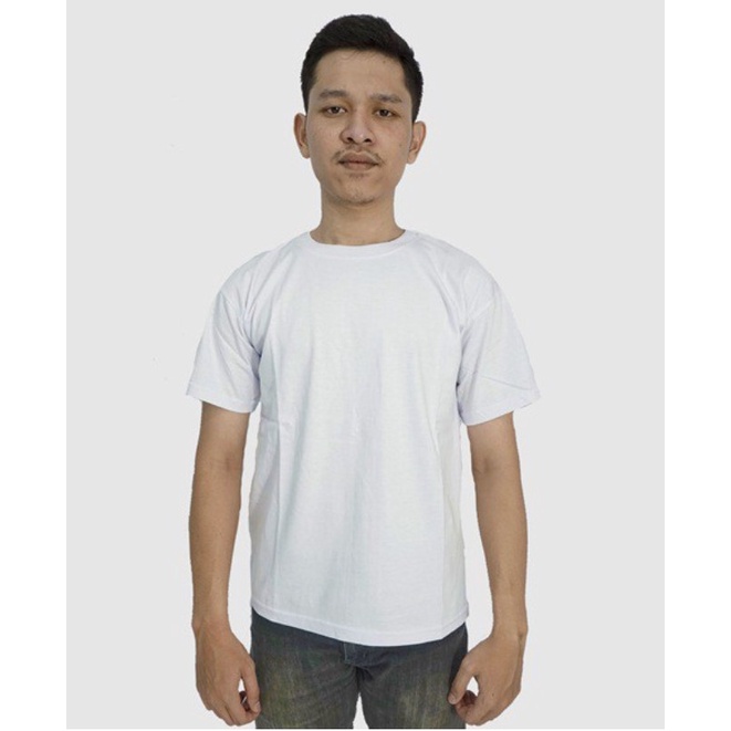 Kaos Polos Putih Oblong