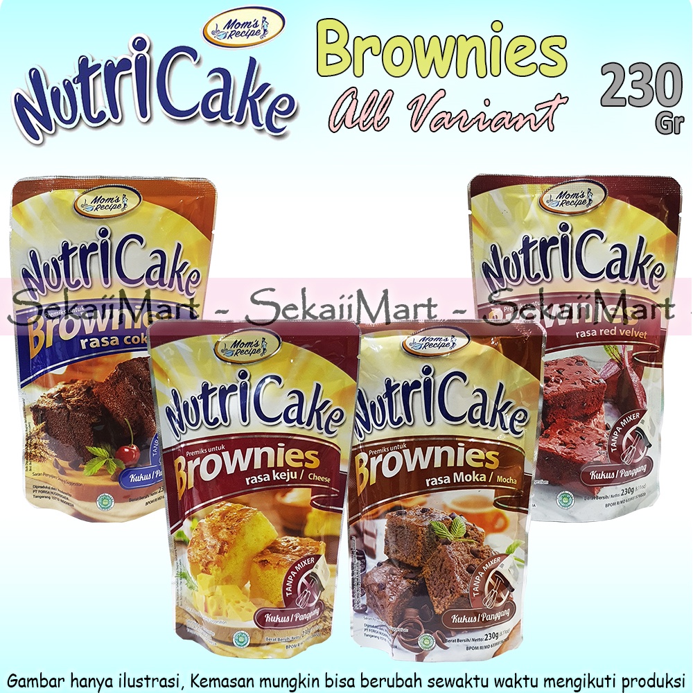 

NUTRICAKE Brownies Instant All Variant - Nutri Cake Tepung kue Brownis Semua Rasa 230g