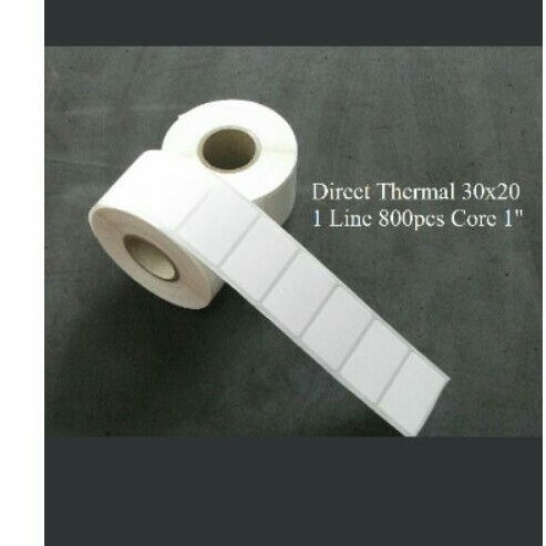 

label barcode thermal 30x20 1line 800pcs gap2mm core 1
