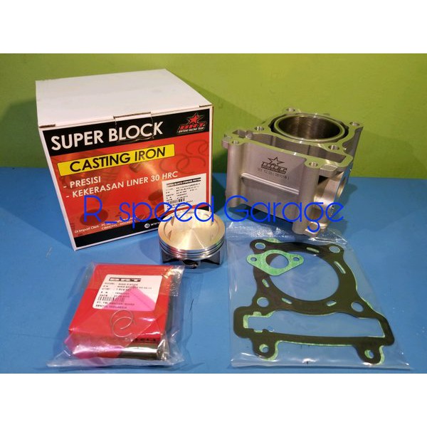 BLOK CAST IRON & FORGED PISTON BRT JUPITER MX . R15 . VIXION OLD . NVL . NVA . XABRE . MX KING .