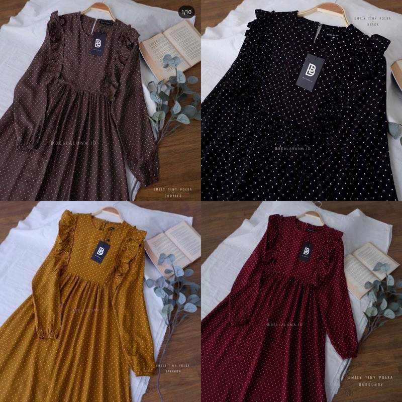 Gamis Homey Emily Tiny Polka by Bellaluna.id