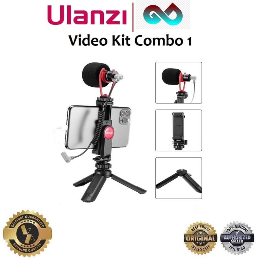 ULANZI Video Kit Combo 1 Paket Vlog buat Vlogging Mic Tripod Holder