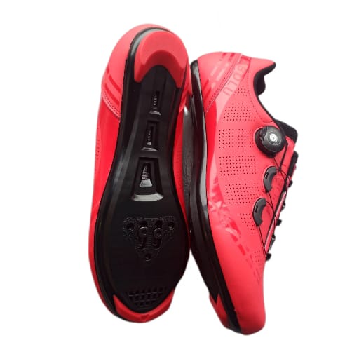 SPEED Sepatu Cleat sepeda Roadbike Road Bike model LOOK SPD - MERAH DOFF