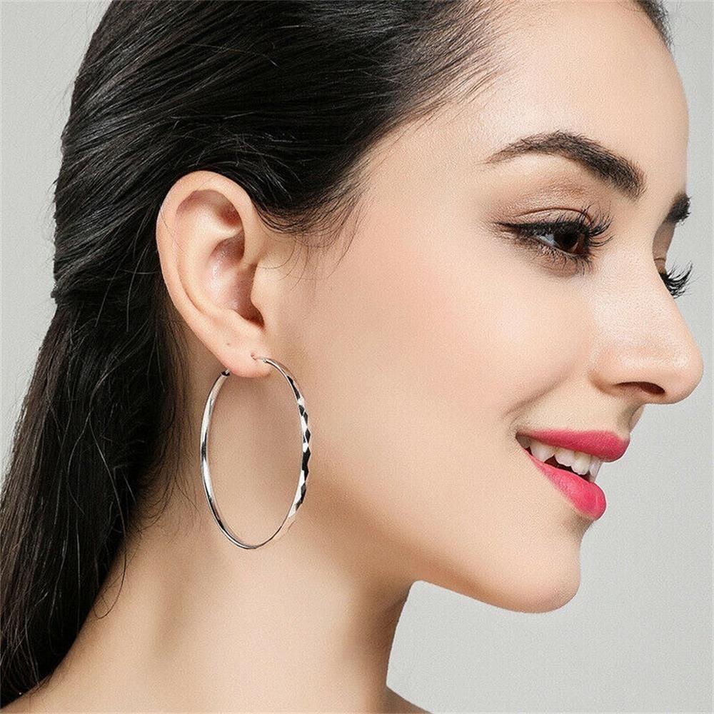 Lily Hoop Earrings 30mm-60mm Piercing Perhiasan Pesta Anting Loop Halus