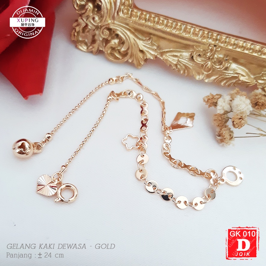 GK 010 Gelang Kaki Xuping Premium Anklet Murah Perhiasan Imitasi Lapis Emas Murah Aksesoris Kaki Korea Perhiasan Kaki Wanita Luxx Xuping