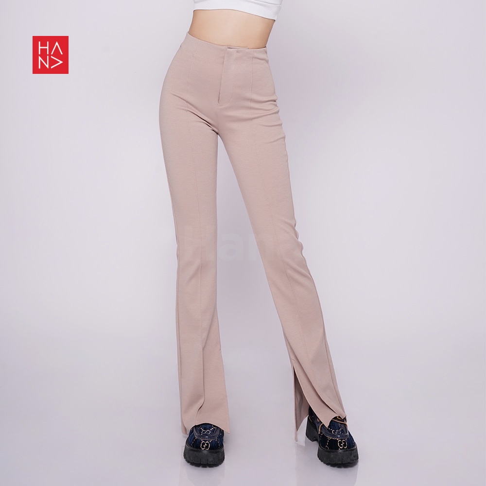 HanaFashion JKT - Maura Unfinished Slit Long Pants Celana Panjang Wanita Murah - LP130