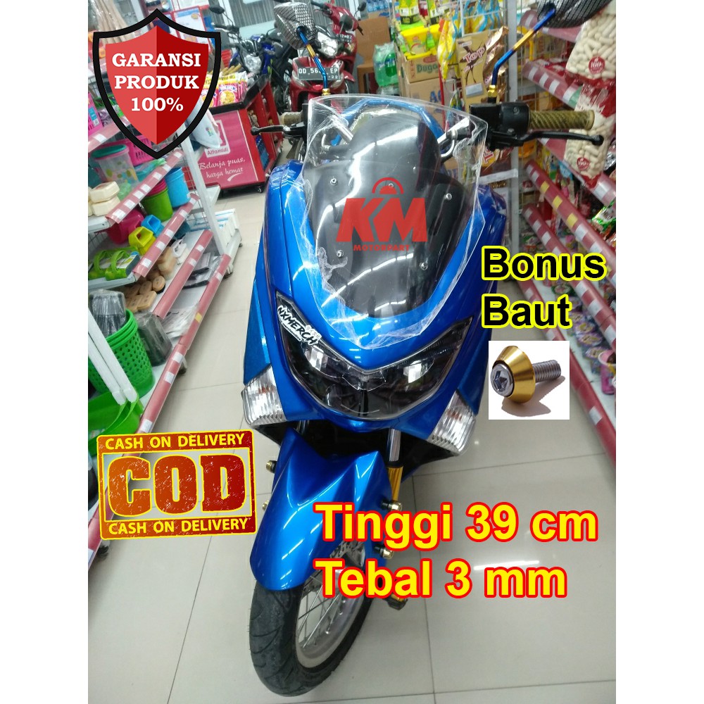 Visor Windshield NMax old Pendek 2015 2016 2017 2018 2019 Variasi N Max Hitam dan Bening